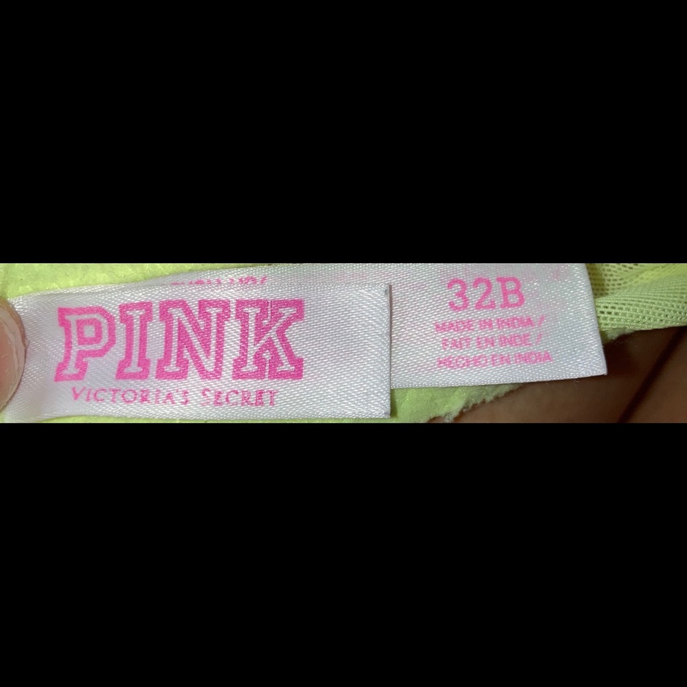 Victoria’s Secret PINK lime green Date Push-up Pigeonnant bra 32B - Picture 10 of 14